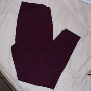 Maroon full length workout pants